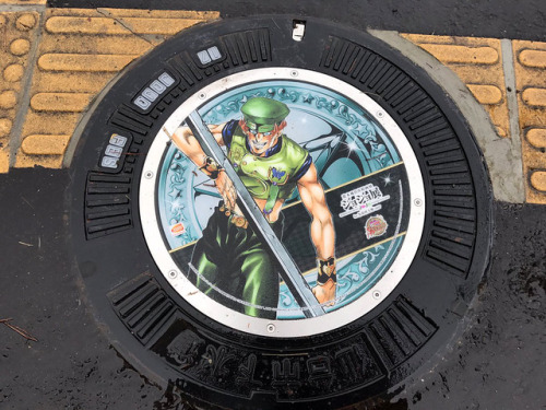 highdio:Photos of those Jojo manhole covers in Sendai at...