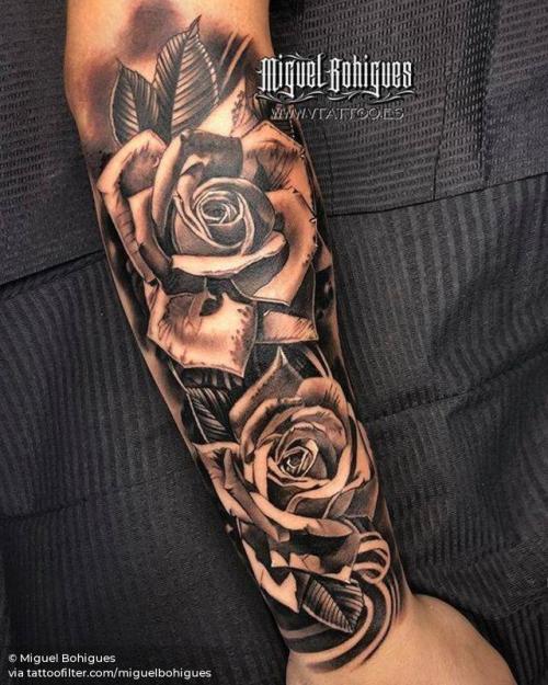 Big rose tattoo black girl on arm｜TikTok Search