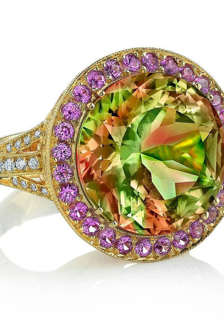 silver bracelet, solitaire ring, clothes, instagood, picoftheday Spectacular Csarite Cathedral ring with an amazing clarity, set with a csarite, pink sapphires and diamonds, in 18k yellow gold by Erica Courtney Jewels. . . , ericacourtney , csarite , pink , sapphire , pinksapphire , diamond , yellowgold , gems , highjewellery , finejewelry , highjewellerydream , jewels , jewelleryaddict , jewellery , jewelry , jewelryblog , instabest , jewelrygram , highendjewelry , hautejoaillerie , semijoias , joiasdeluxo , bague , instaring , ring , ringaddict , instajoias , instajewelry , rings , gemstone 