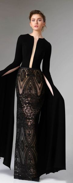 Black Sheer Evening Dress