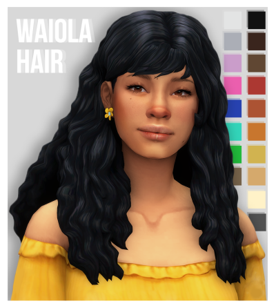 okruee:
“ waiola hair “an edit of one of the hairs from island living w/ some bangs!!
”
info:
“ - base game compatible!
- hat compatible
- all 18 EA colours
- custom thumbnail
- disabled for random
”
download (sfs) | alt (dropbox)  ”
