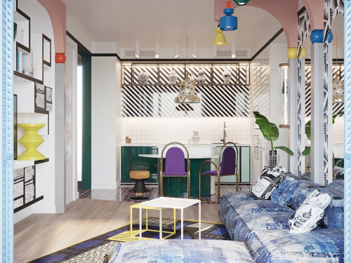 Unique Interiors Enlivened With Multicolour Decor