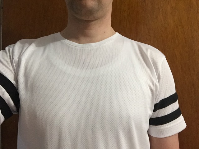 undershirt visible