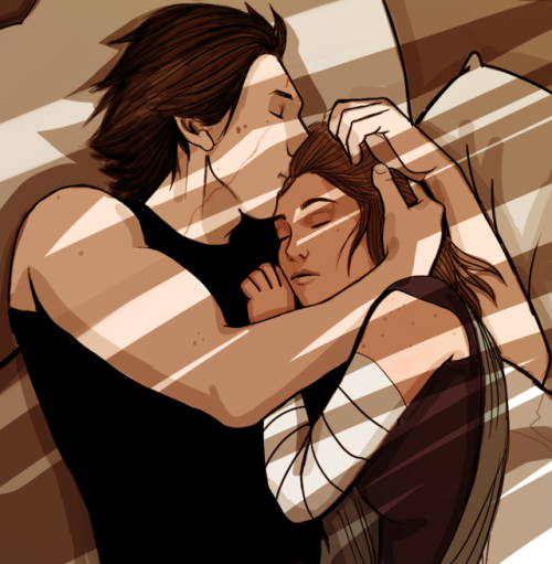 drawingreylo-szikee:Reylo snuggles, morning and night versions...