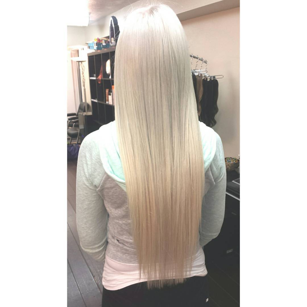 Vanity Hair Extensions Beautiful Ice Blonde Melt Transformation