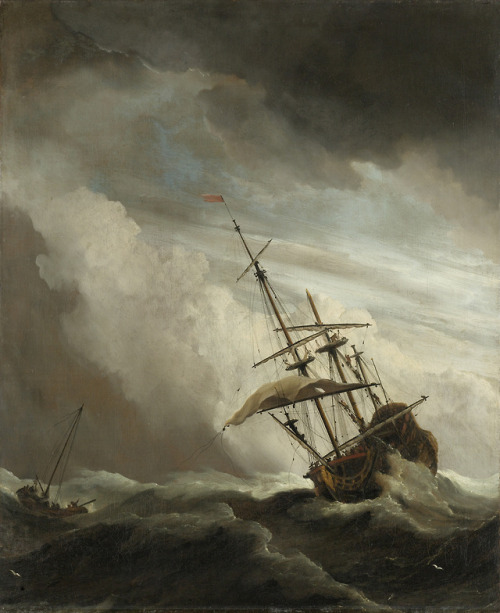 rijksmuseum-art:A Ship on the High Seas Caught by a Squall,...