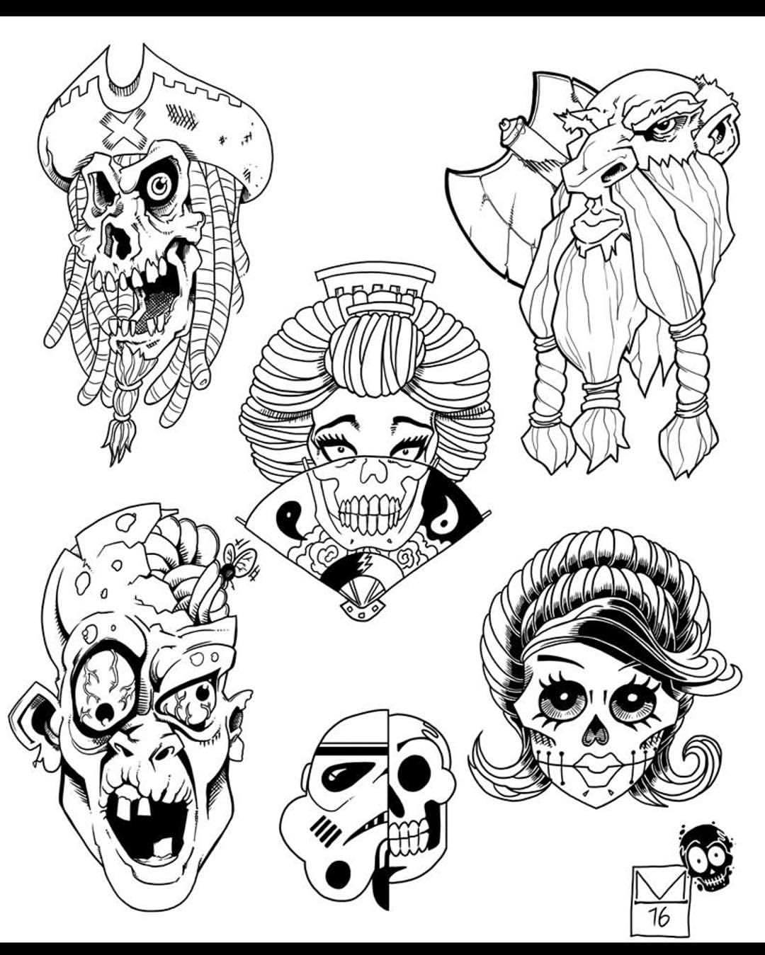 75 Free Download Tattoo Flash Art Zombie HD Tattoo Images