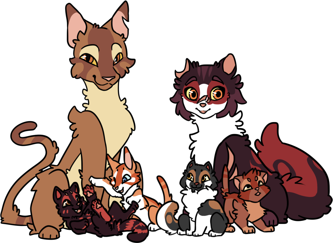 family portrait - blossomfall and thornclaw from ...