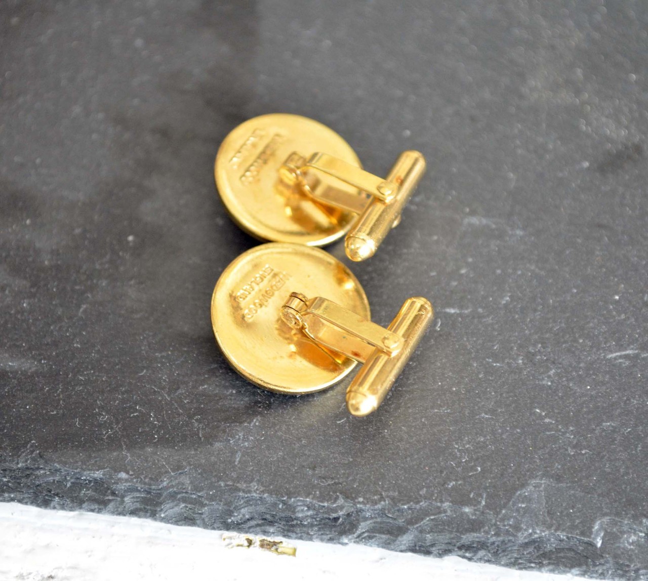 Anglesey County England Gold-tone Flag Cufflinks