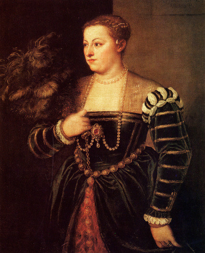 artist-titian:
â€œPortrait of Lavinia, his daughter, 1561, Titian
Medium: oil,canvasâ€