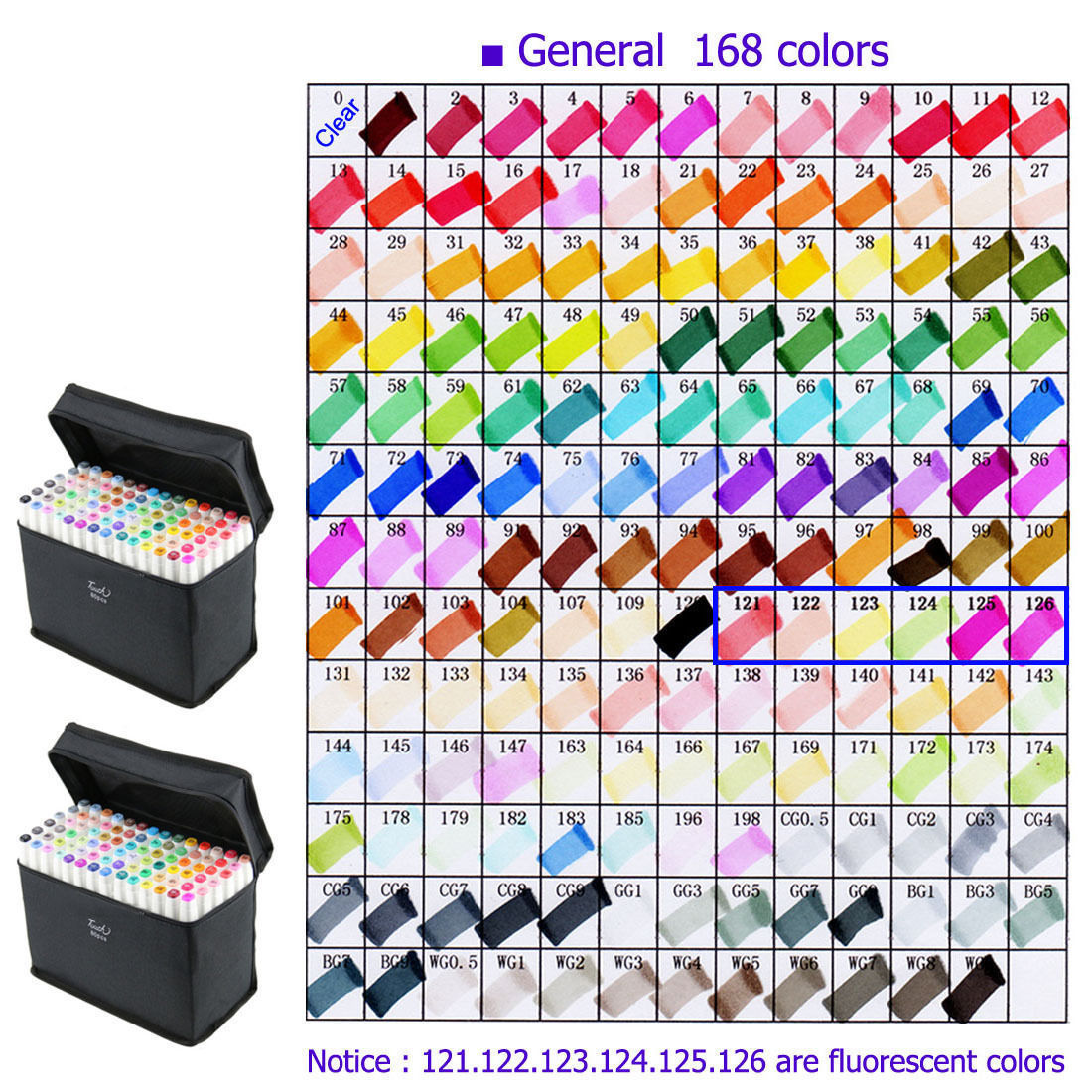 Touch Five Twin Markers Color Chart