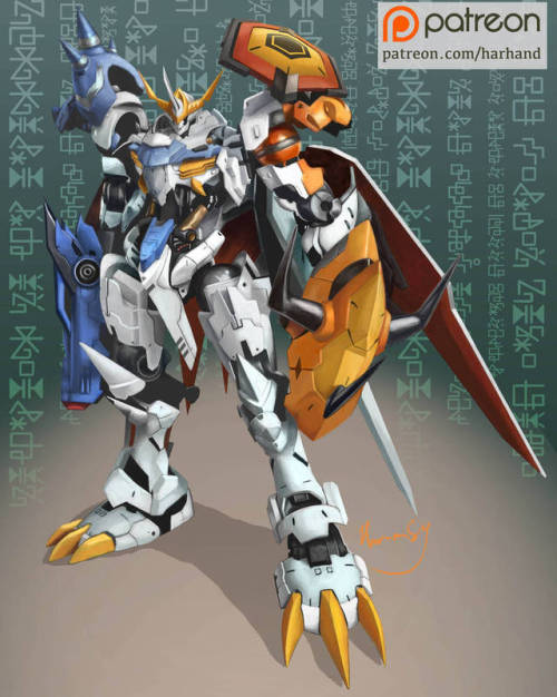 Gundam X Digimon- Gundam Barbatos Omnimon/Omegamon by h4125