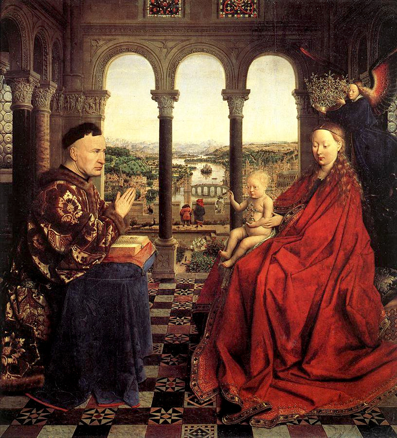De Maagd van kanselier Rolin. Jan van Eyck (1385-1441)