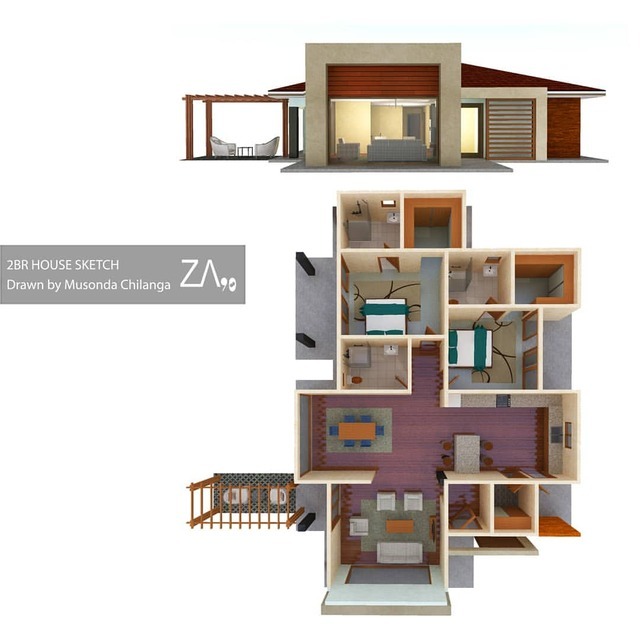 Untitled — 2 bedroom house design sketch. Link in bio.