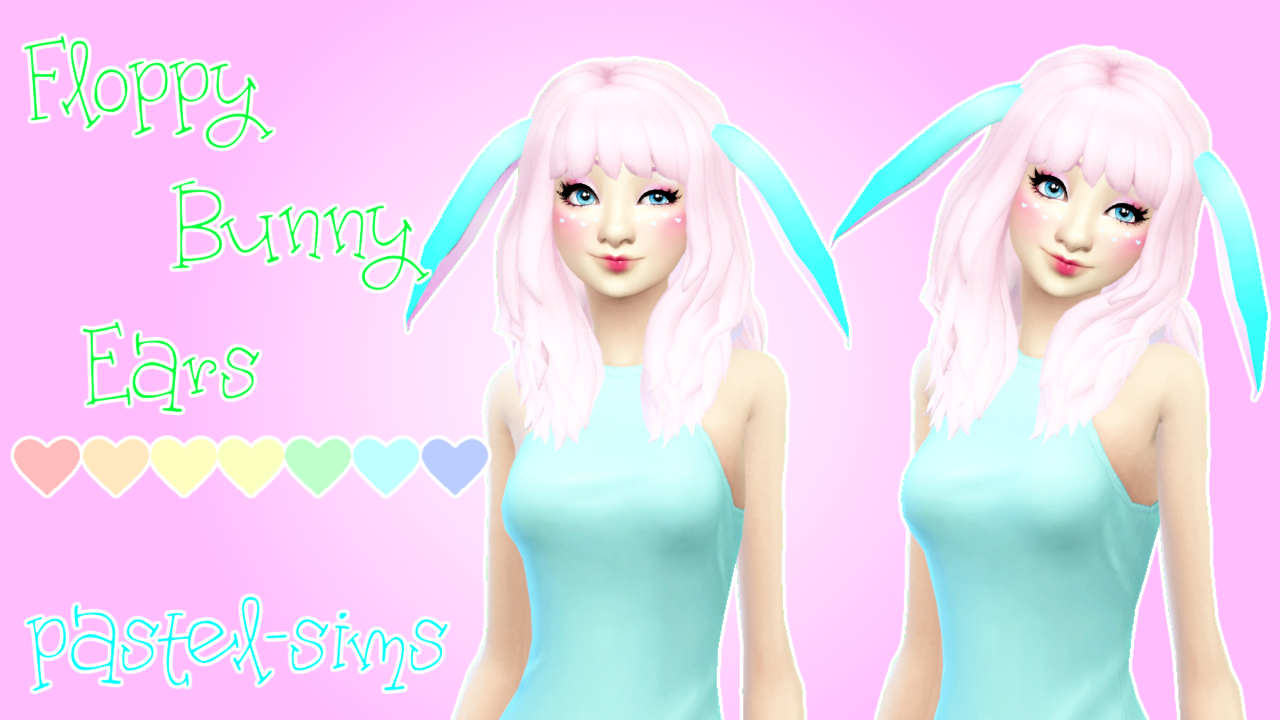 Pastel Sims Floppy Bunny Ears ♥ Cute Love 4.