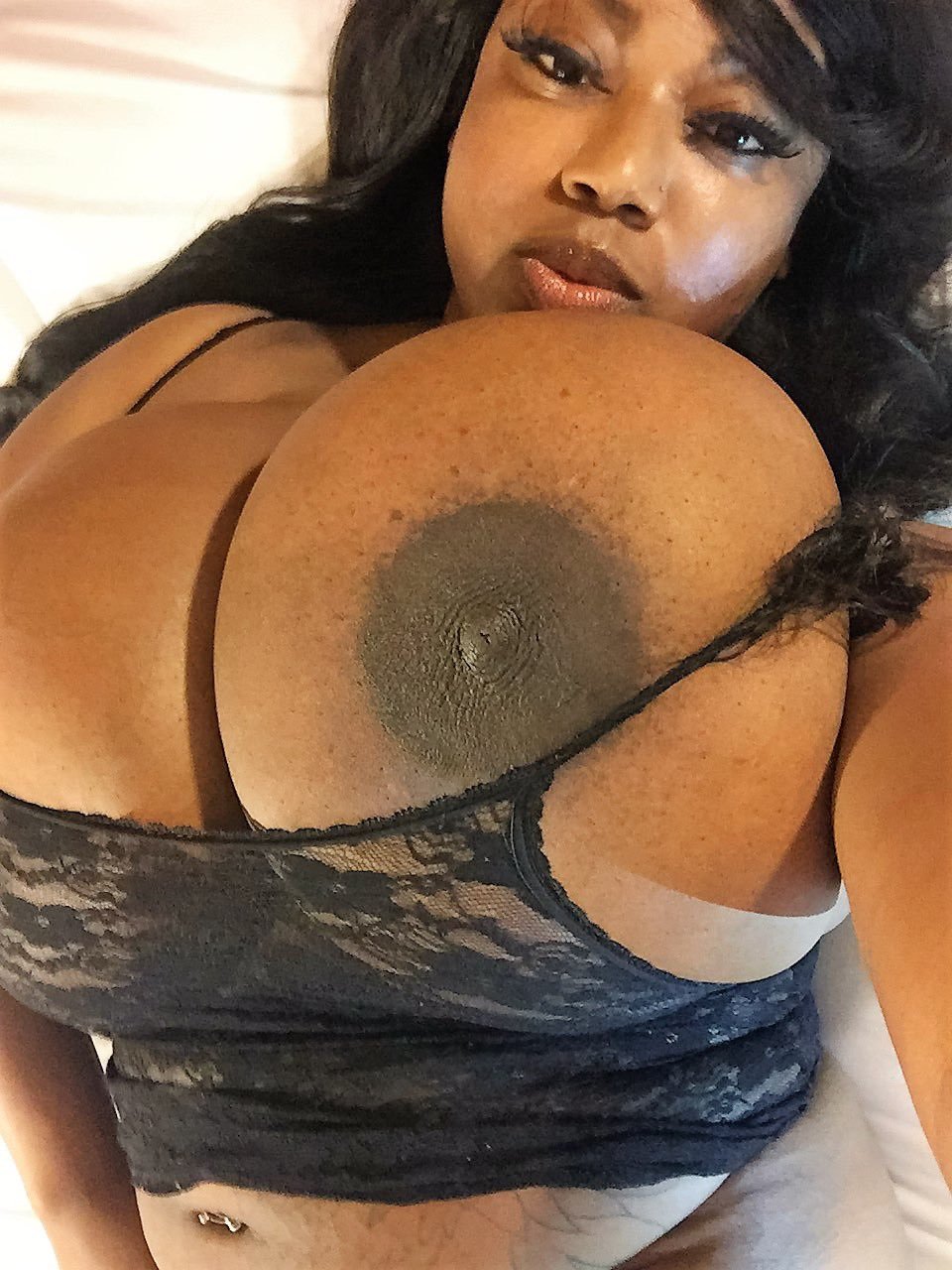 Titfuck wirh giant ebony breasts
