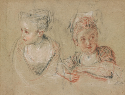 goldenhiveofinspiration:Antoine Watteau, Deux études d'une...