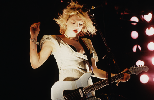 Courtney Love of Hole on stage at Lollapalooza held at...