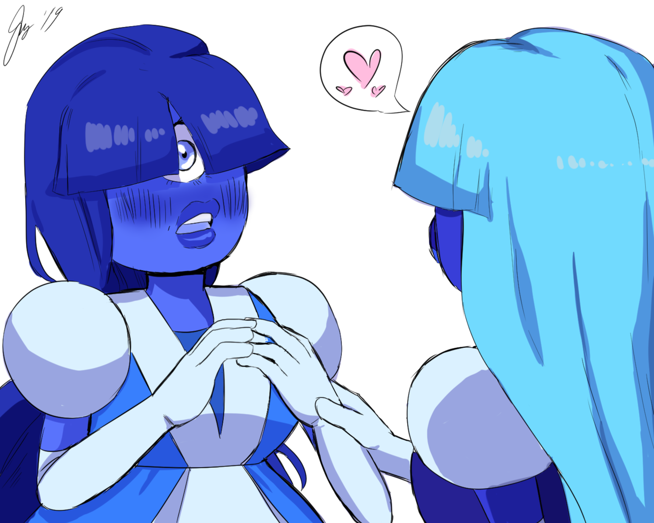 SORRY FOR SPAMMING THEM BUT…. I love drawing sapphire (you all KNOW this as well as I do MaN) SMOOCH E S