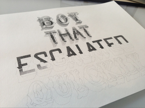 From sketch to final typography made out of 0.01mm dots by...