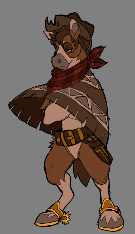 anthro furry furryart cowboy wild west western digital 2018 chicken rooster hen horse dog canine