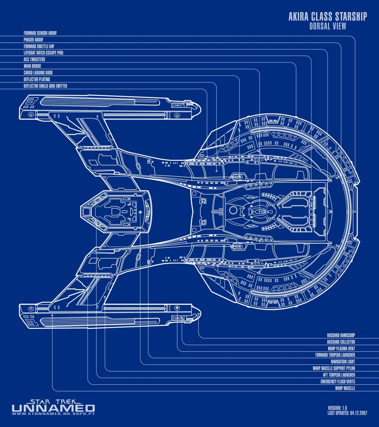Starfleet Ships — Akira Class Starship Blueprints Via