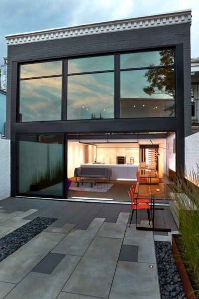 modern renovation, remodel, row house