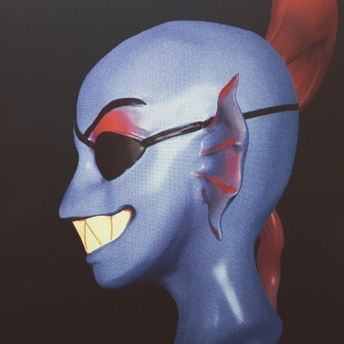 akapost:doodles of Undyne (and some work I made with Sculptris)