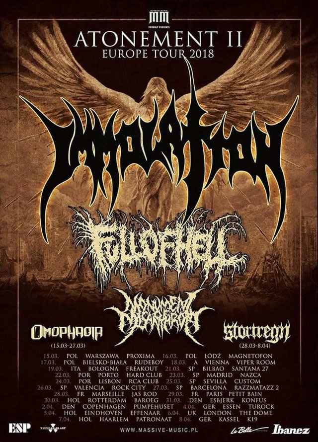 IMMOLATION | Band announce opening acts for London show and EU tour