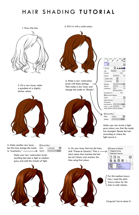hair shading tutorial | Tumblr