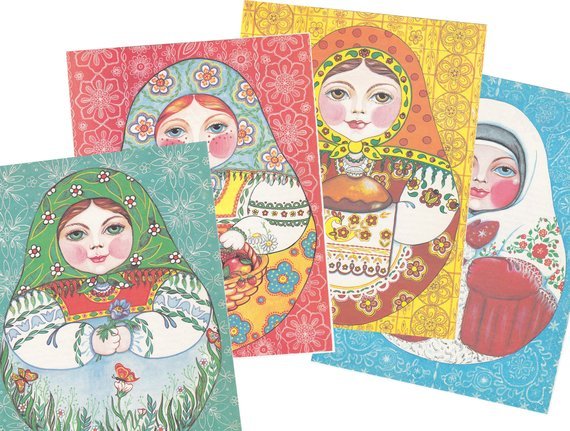 Matryoshka prints from 1991 (choose & buy here)