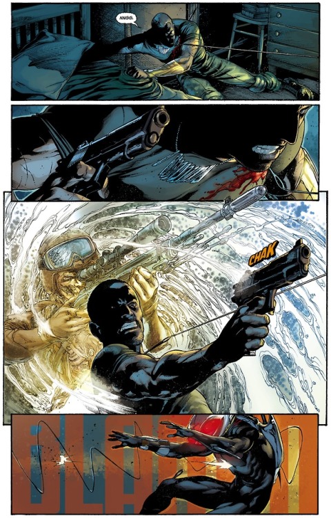 panels-of-interest:P.O.W. vs. Black Manta.[from Aquaman (2011)...