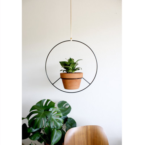 iheartnorwegianwood planter hanger hanging etsy etsy.com metal metallic black circle geometric hanging planter wall hanging home decor decor decoration home accents boho bohemian minimal minimalist minimalism rope black and white modern modernist powder-coated cool rad home goods