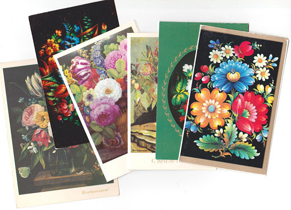 Flower art cards from the 1970s
Buy here: http://etsy.me/2F9EqCx