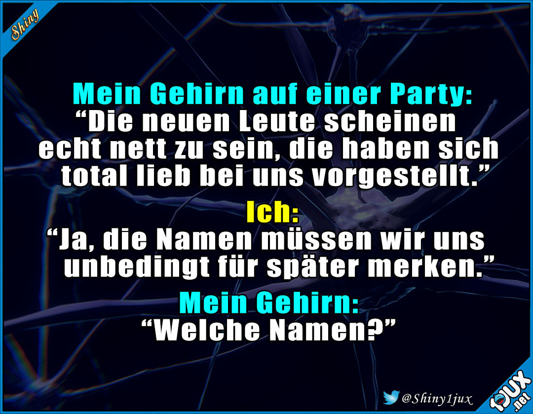 Lustige Sprüche Mein Gehirn Löscht Namen Grundsätzlich