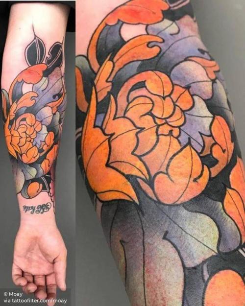 By Moay, done at 48920 Tattoo Shop, Portugalete.... flower;moay;big;chrysanthemum;facebook;nature;twitter;inner forearm;neotraditional