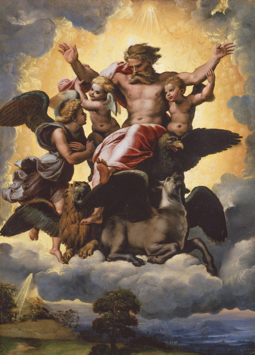 v-ersacrum:Raphael, Ezekiel’s Vision, c.1518