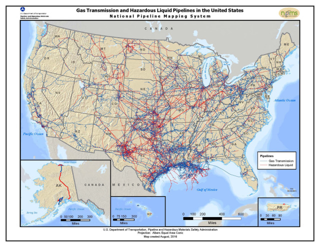 Natural gas and oil pipelines in the US. - Maps on the Web