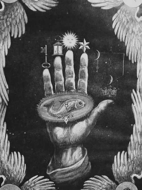 chaosophia218:The Hand of the Mysteries.The alchemical symbol...