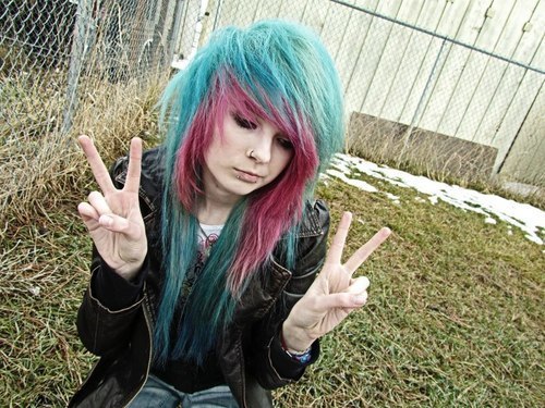 blue pink hair tumblr
