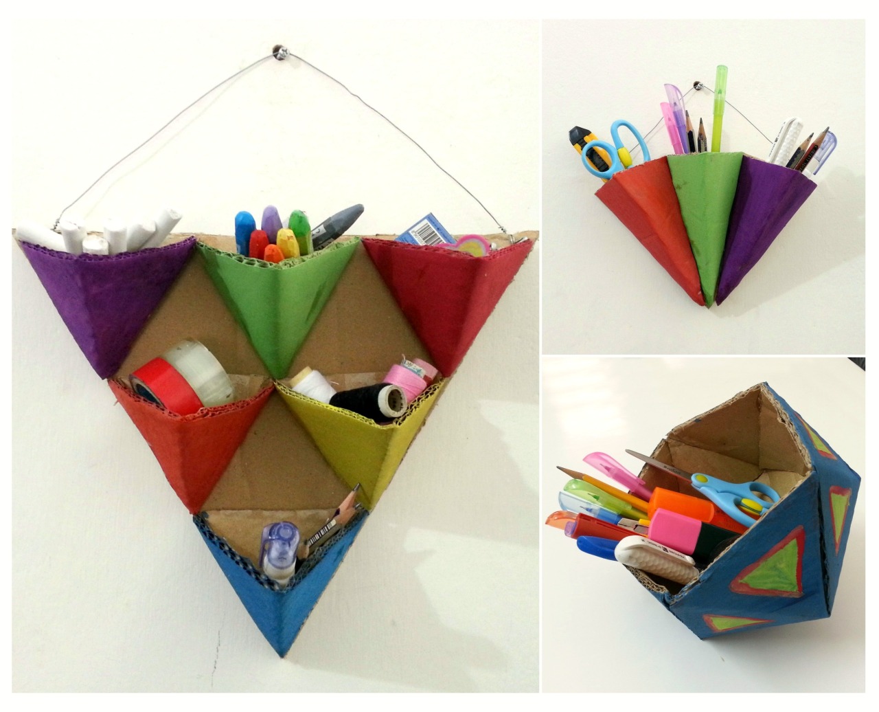 Instructables Diy Geometric Wall Hanging Organizer Using