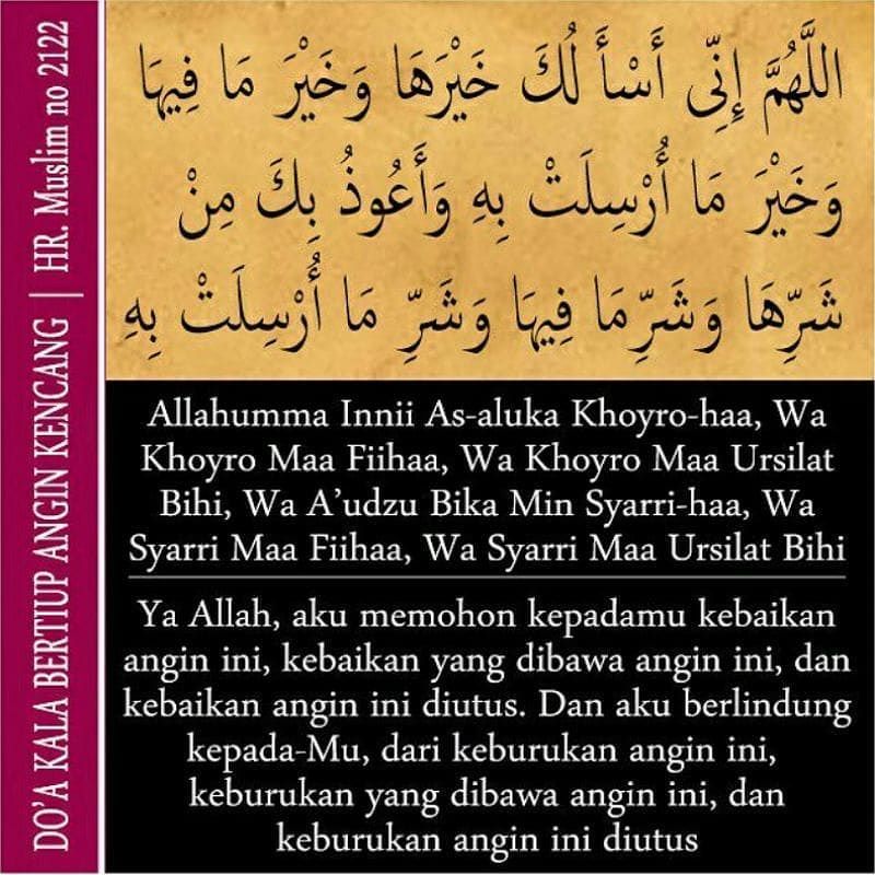 Risalahmuslim Doa Kala Bertiup Angin Kencang