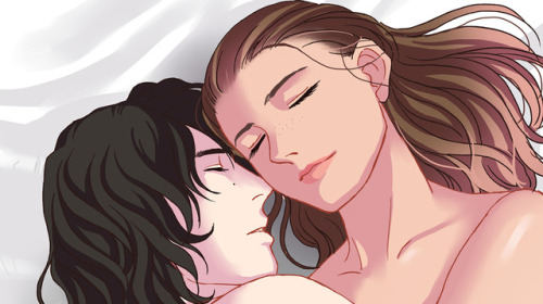 nemling:Rey and Kylo cuddling in bed together (soft nsfw)....