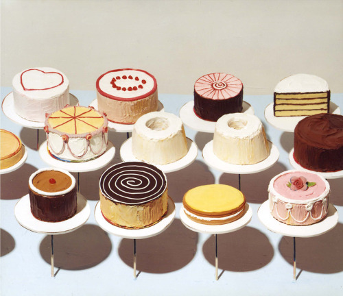 misswallflower:Wayne Thiebaud, “Cakes”, 1963