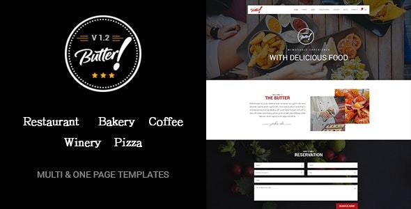 Butter v2.1 - Professional Restaurant, Bakery, Coffee, Winery and Pizza WordPress Theme Nulled