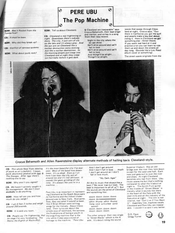 The Medium Was Tedium Pere Ubu Interview From Back Door Man Zine