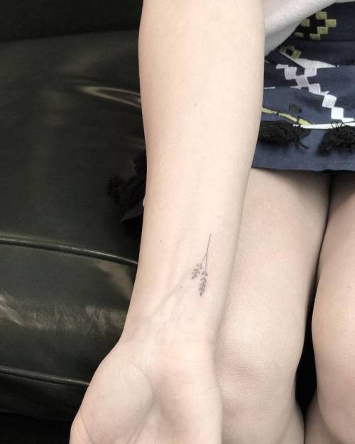 By Chang, done at West 4 Tattoo, Manhattan.... small;chang;tiny;ifttt;little;nature;wrist;twig;illustrative
