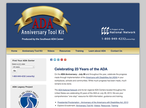 ADA Anniversary Toolkit - Website Of The Week | National Disability ...