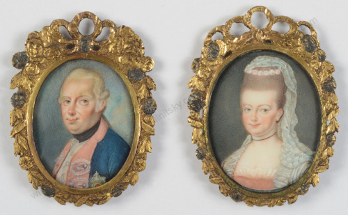 tiny-librarian:
“A pair of miniatures of Frederick William II of Prussia, and his second wife Frederica Louisa of Hesse-Darmstadt.
”