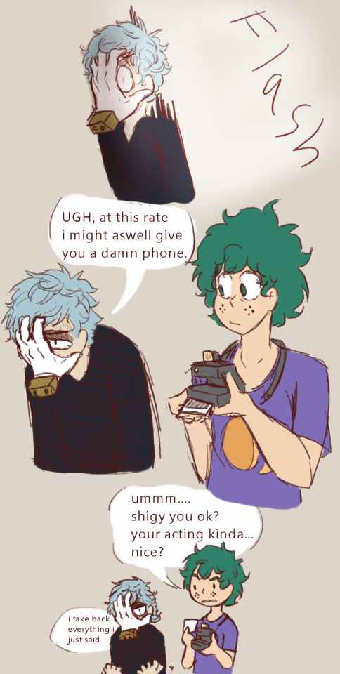 chibis fan-art cave — Does Izuku have a phone to conduct his business...